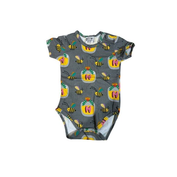 Raspberry Republic Hi Honey Organic Short Sleeve Baby Body Suit Size 6-9 Months - Picture 1 of 4